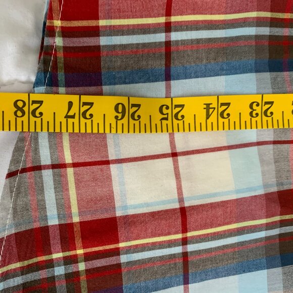 Eddie Bauer Men’s Red Multi-Colored 100% Cotton Checked Short Sleeve Shirt - Picture 9 of 10